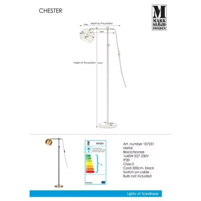 CHESTER lampa podłogowa 107231 Markslojd